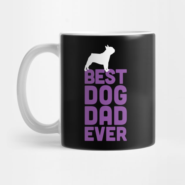 Best French Bulldog Dad Ever - Purple Dog Lover Gift by Elsie Bee Designs